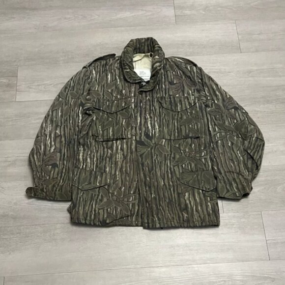 Vintage US Army Realtree Camouflage Cold Weather Military Field Coat Jacket Sm